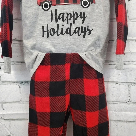Medium 7/8 Kids Happy Holiday Truck 2 pieces Holiday Pajama Set - Picture 4 of 5